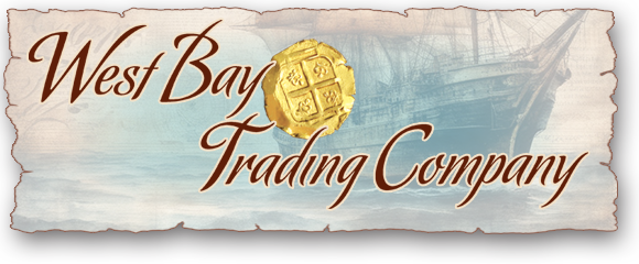 West Bay Trading logo featuring the company name with an image of a gold doubloon.